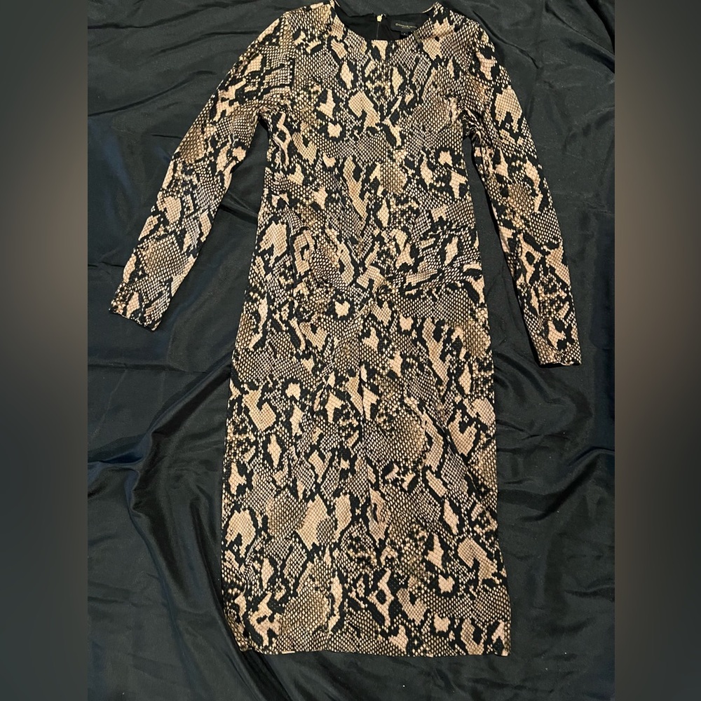 Donna Karan New York Twist Front Snake Print Dress